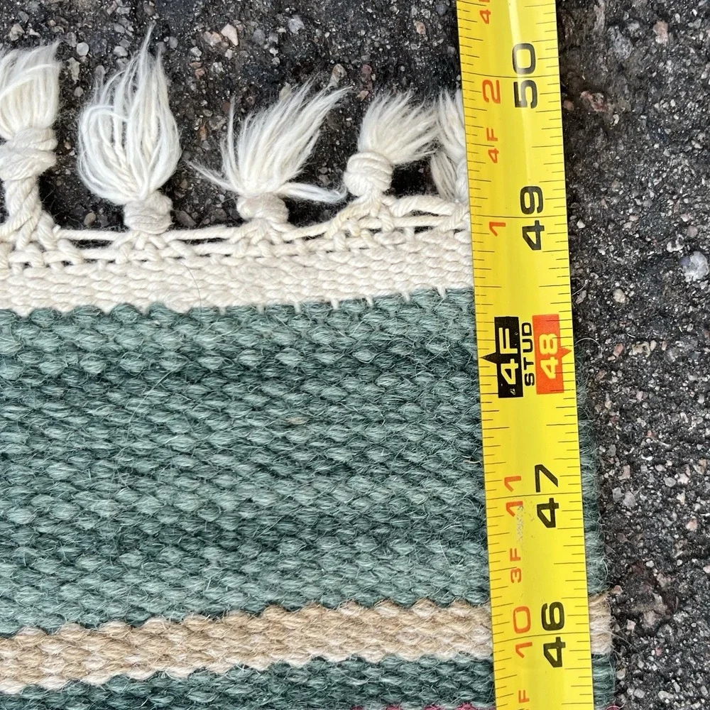 Southwestern Aztec Woven Cotton Accent Rug Boho Fringe Tribal 2x4